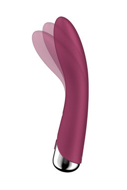Вибратор для точки G с ротацией Satisfyer Spinning Vibe 1, силикон, бордовый, 17,8 см