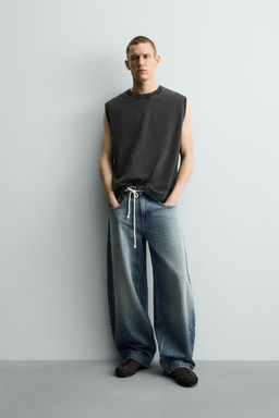 CAMISETA TANK LAVADA / Antracita oscuro