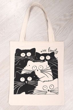 Сумка шоппер Пушистики, молочный - Оптима фото 4