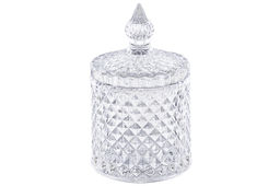 Банка д/хранения 270 мл 8,5*8,5*14 см с крышкой "Ромбики", прозрачный, стекло