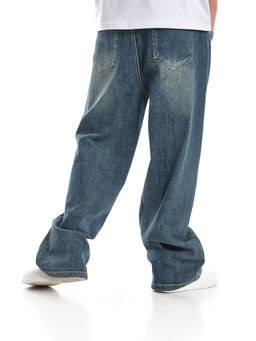 Джинсы свободного кроя на резинке 33-6900 синий - Mini maxi фото 2