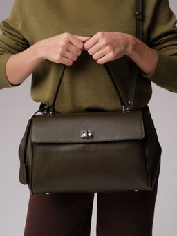 Кожаная сумка Nadi DBR 31356 олива  фото 3