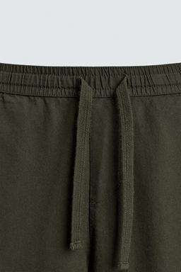 PANTAL?N RELAXED FIT ALGOD?N - LINO / Khaki oscuro - Zara фото 8