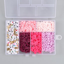 Бусины в шкатулке «Розовые», нить 0.8 мм 5 м 12×8.4×2.2 см