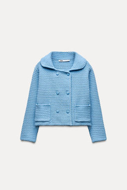 CHUNKY KNIT CARDIGAN WITH PETER PAN COLLAR - Zara фото 11