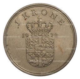 Монета 1 крона 1972 года Дания