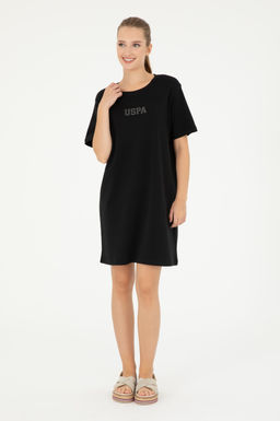 Женское черное трикотажное платье - U.s. polo assn фото 3