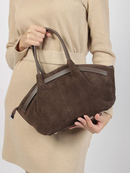 LACCOMA сумка Y2346F-темно коричневый натуральная замша, натуральная кожа полиэстер