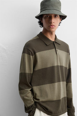 STRIPED KNIT POLO SHIRT - Zara фото 7