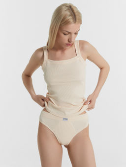 Цена за 2 штуки! Трусы женские бразилиана в бежевом цвете жасмин 412492 - Mark formelle фото 3