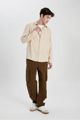 Рубашка из тенселя с длинным рукавом стандартного кроя - Defacto фото 2