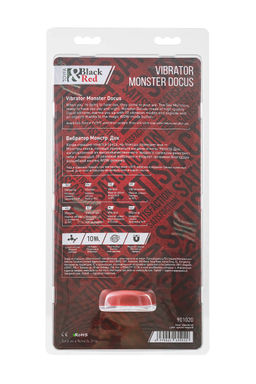 Вибратор Black&Red by TOYFA Monster Docus, силикон, красно-черный, 20 см