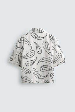 CAMISA JACQUARD ESTAMPADO PAISLEY / Blanco - Zara фото 9