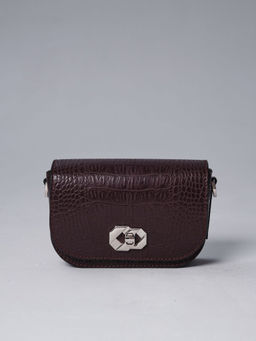 Сумка кожаная кросс-боди Deboro 30879 пурпурный