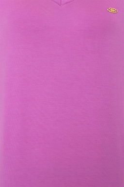 Женская фиолетовая футболка с V-образным вырезом Basic - U.s. polo assn фото 12
