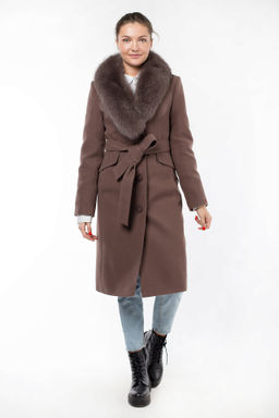 Мех натуральный (песец) Пальто утепленное Холлофайбер 300 - El podio фото 8