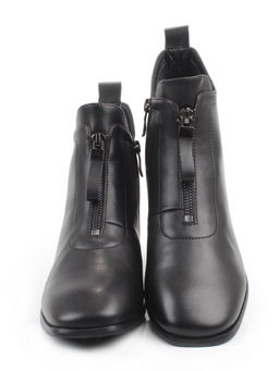 01-M43-16 BLACK Ботинки демисезонные женские (натуральная кожа)