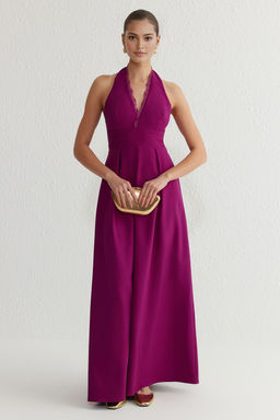 TRENDYOLMILLA Murdum Dantel Yaka Detayl? Dokuma Uzun S?k Abiye Elbise TPRSS25AE00035  фото 2