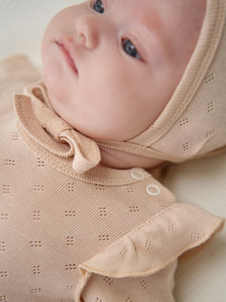 Боди с крылышками "Нюд" из ажурного хлопка 0+