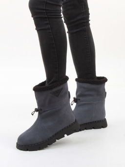 04-PAL273-3Z GRAY/BLUE Ботинки зимние женские (натуральная замша, 100% шерсть)