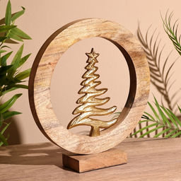 Сувенир интерьерный в деревянном кольце Ель, 30?8?33 см