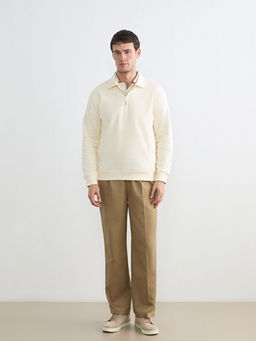 Fermuarl? Polo Yaka Erkek Sweatshirt