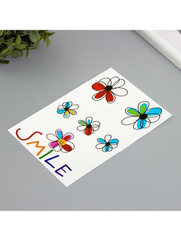 Цена за 2 шт. Переводные тату на тело цветные Улыбка, 10.5?15.2 см