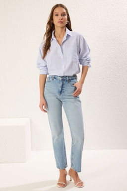 Mavi*001 Yuksek Bel Duz Kesim Straight Jeans TWOSS23JE00089