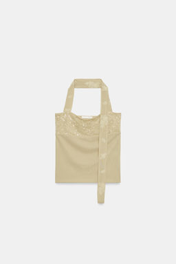 TOP HALTER BORDADO / Verde claro