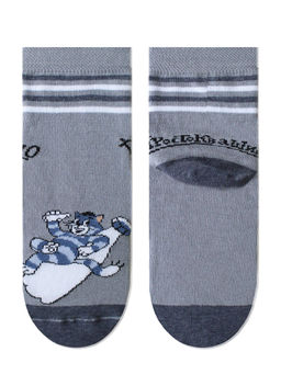 Цена за 2 пары БРЕСТСКИЕ НОСКИ ДЕТСКИЕ 3052 СОЮЗМУЛЬТФИЛЬМ ("Простоквашино", средней длины) СВ.СЕРЫЙ 23С3052