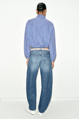 CAMISA CUADROS GLOBO / Azul?n - Zara фото 6