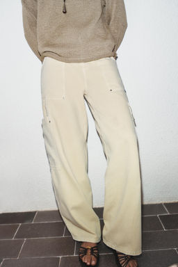 JEANS Z1975 BARREL TIRO MEDIO CARGO / Crudo medio - Zara фото 4
