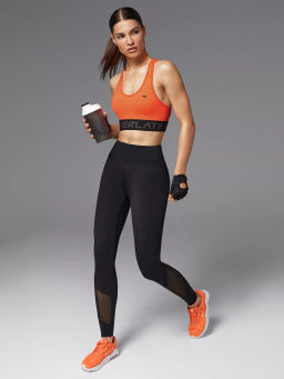 Спортивные леггинсы со вставками из сетки