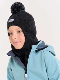 Шлем демисезонный из смесовой шерсти Графит меланж