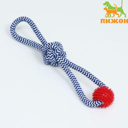 Игрушка канатная Массажная с узлом, до 65 г, до 30 см, микс цветов