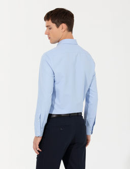 Koyu Mavi Slim Fit Oxford G_mlek