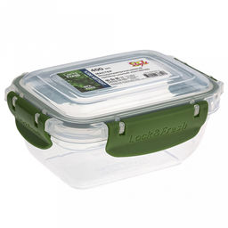 Контейнер для продуктов пластмассовый Мастер 0,4л, прямоугольный, с клипсами, воздухонепроницаемый (герметичный), съемный силиконовый уплотнитель, подходит для СВЧ, цвета микс (Россия) - Домашняя мода фото 2