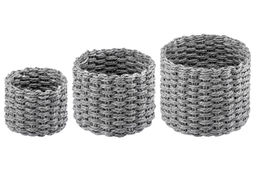 Набор 3 плетеных корзинок 18*18*15 см, серый - Elan gallery фото 4