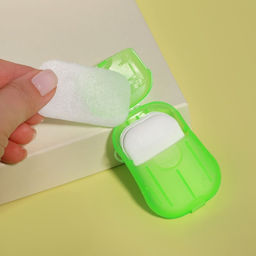 Цена за 6 шт. Мыло листовое, в пластинах, 18 ( 2) шт, в футляре, цвет зелёный - Onlitop фото 6