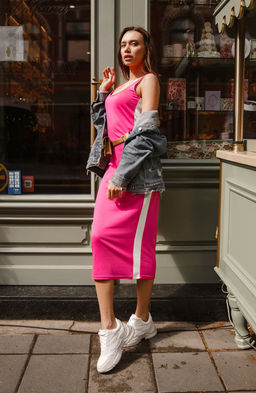 платье миди розовый - Donna saggia фото 3
