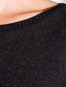 Джемпер свободный тонкой вязки из вискозы с люрексом - Vilatte фото 2