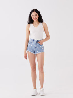 Standart Fit Nak??l? Kad?n Jean ?ort
