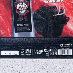 Подарочный набор Сила и честь, гель для душа 250 мл, аромат ледяная свежесть, мочалка