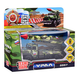 Машина металл. Урал Ракета 12см. (открыв. двери, зеленый камуфляж) инерц., в коробке