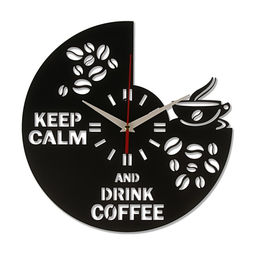 Часы настенные, серия: Кухня, «Кофе», 30×30 см, чёрные