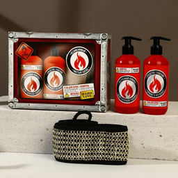 Подарочный набор косметики Незаменимый чистый запас, гель для душа, шампунь для волос, 2?300 мл и мочалка для тела, HARD LINE