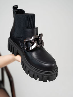 Ботинки 348.21153bl.Черный/шерсть