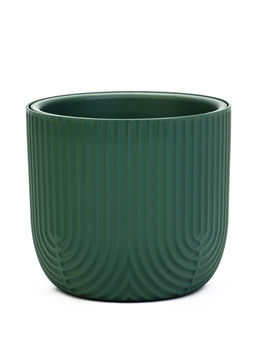 Кашпо для цветов «Рамона», 7.8 л, d=28 см, h=25.5 см, со вставкой, пластиковое, цвет нефрит