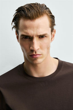 CAMISETA MERCERIZADA MANGA LARGA / Marr?n - Zara фото 6