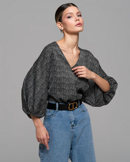 БЛУЗКА ШЁЛКОВАЯ С ЦЕЛЬНОКРОЕНЫМ РУКАВОМ 17.6.12